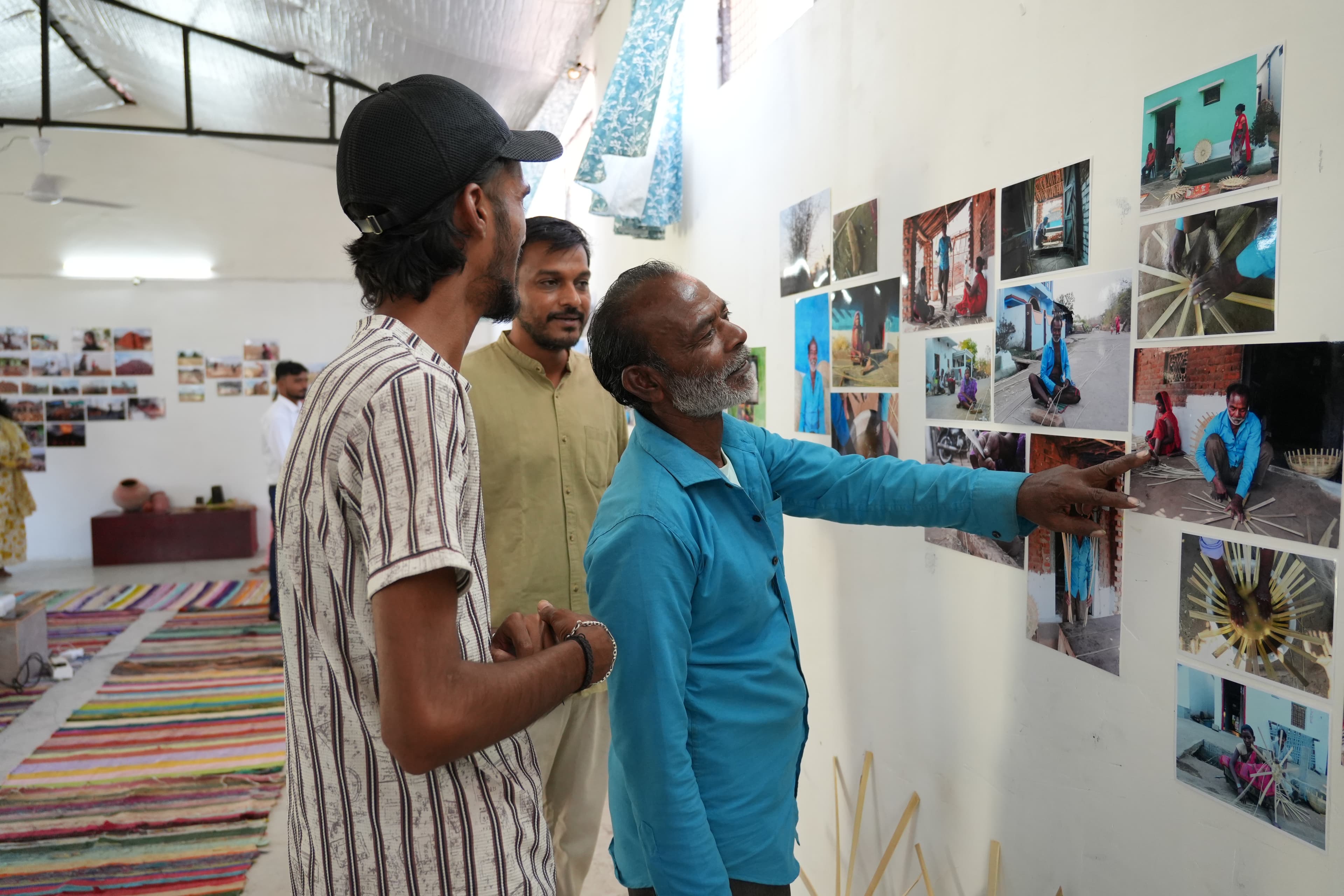 Workshop participants reviewing footage