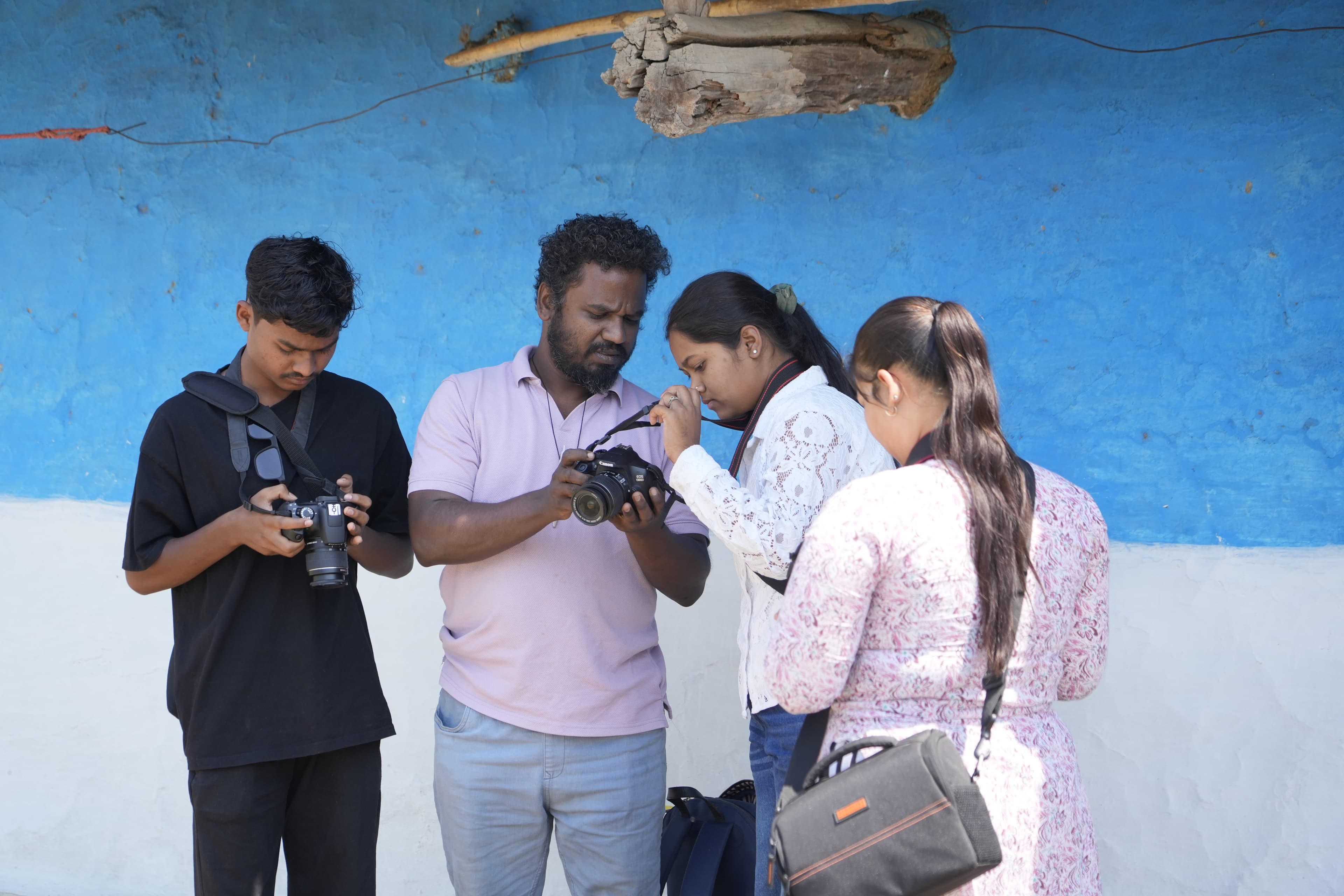 Workshop participant on camera