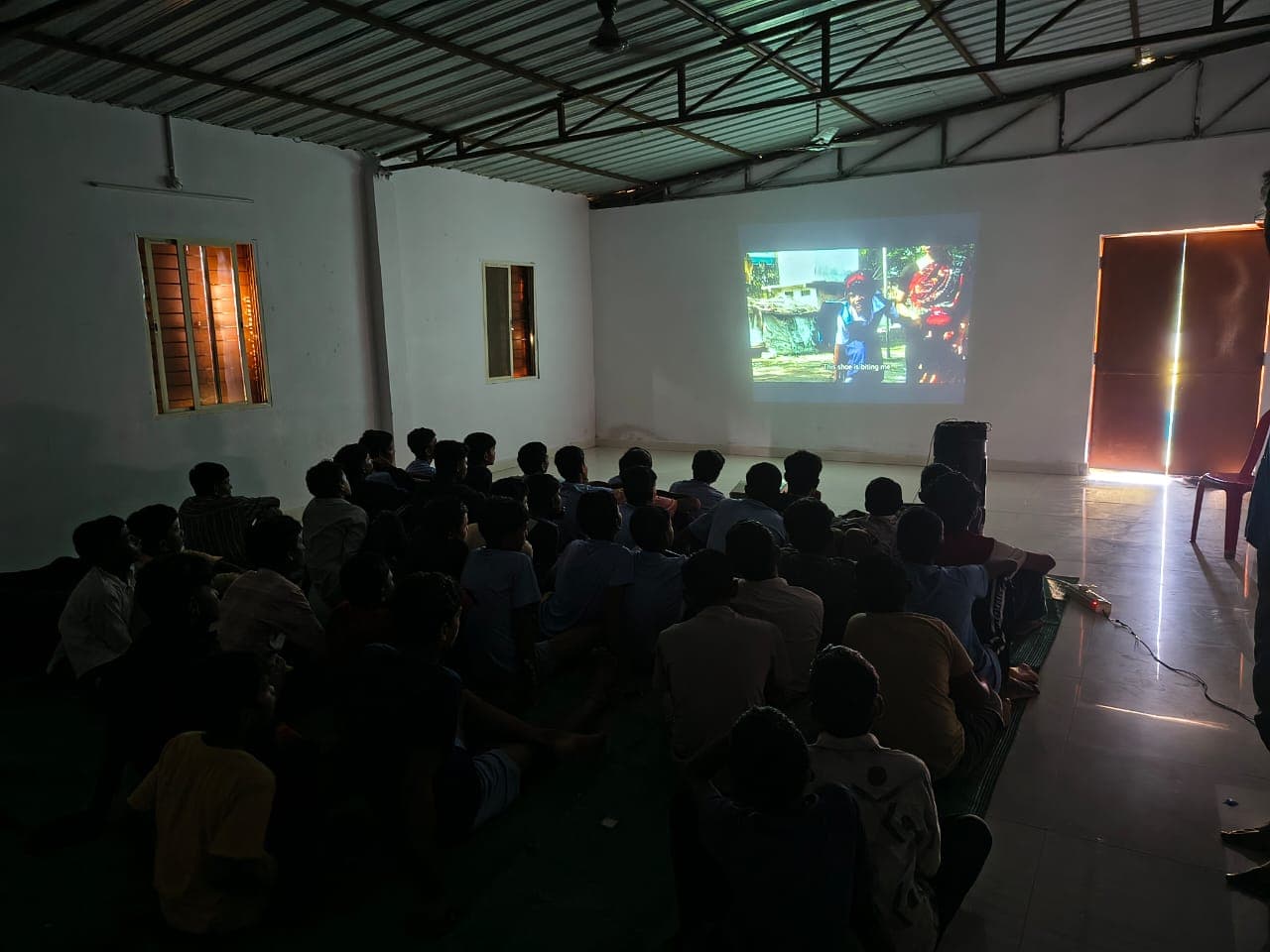 Open-air screening under the night sky